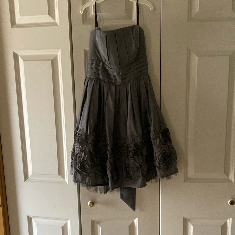 Candies Y2K juniors 3 strapless mini party dress grey wedding semi formal cute